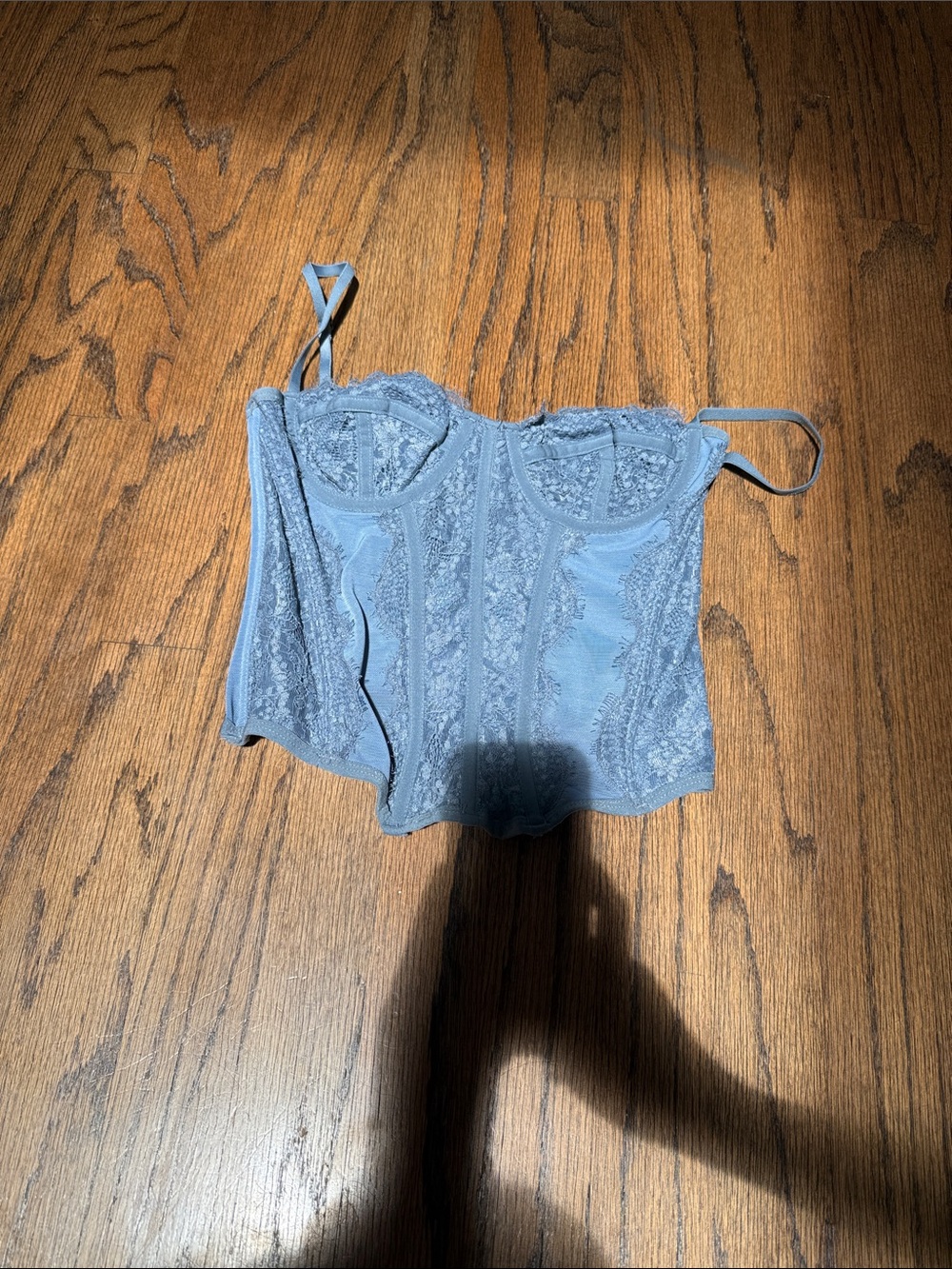 Urban Outfitters Lace Bustier in Dusty Blue